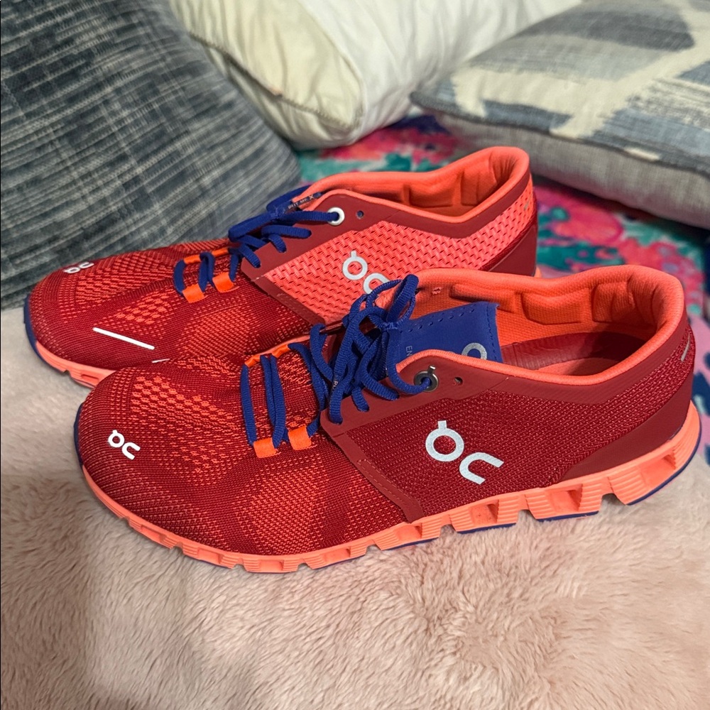 Like New On Running Red and Blue Sneakers - Women’s size 9